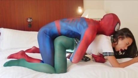 [4K] Katrin Tequila with green pantyhose Fucked by Spiderboy