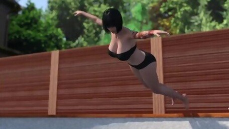 Girl House - Part 24 Vanessa JUMP in POOL and lose SwimPOOL